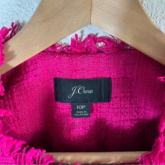 J. CREW Tweed Motorcycle Jacket with Fringe E9927 - Picture 8 of 11